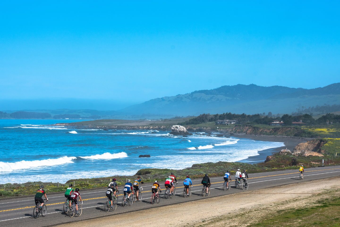 Eroica race on Highway 1 in San Simeon, CA